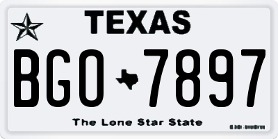TX license plate BGO7897