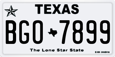 TX license plate BGO7899
