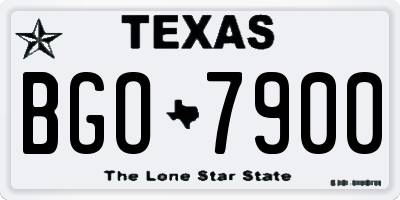 TX license plate BGO7900