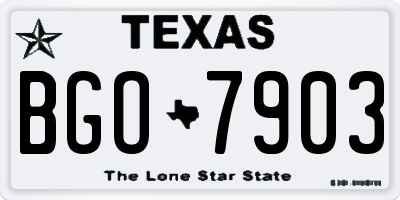 TX license plate BGO7903