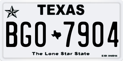 TX license plate BGO7904