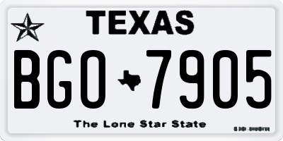 TX license plate BGO7905