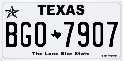 TX license plate BGO7907