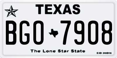 TX license plate BGO7908