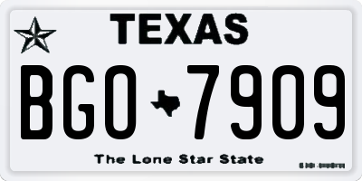 TX license plate BGO7909