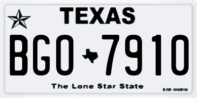 TX license plate BGO7910