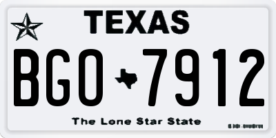 TX license plate BGO7912