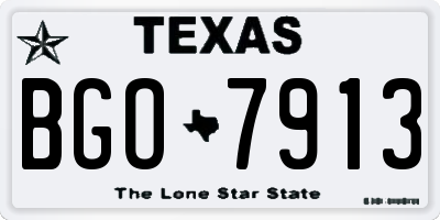 TX license plate BGO7913