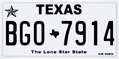 TX license plate BGO7914