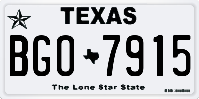TX license plate BGO7915