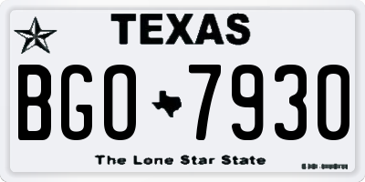 TX license plate BGO7930