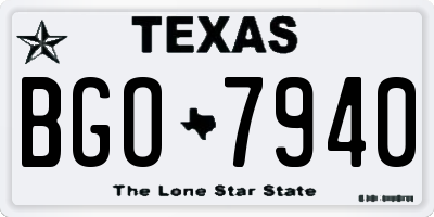 TX license plate BGO7940