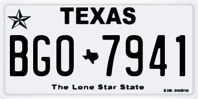 TX license plate BGO7941