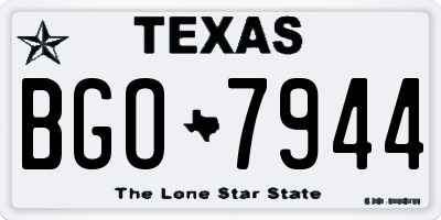 TX license plate BGO7944
