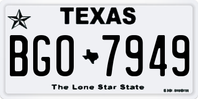 TX license plate BGO7949
