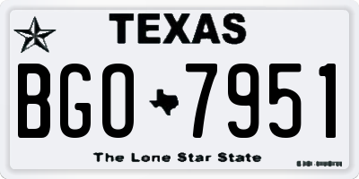 TX license plate BGO7951