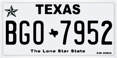 TX license plate BGO7952