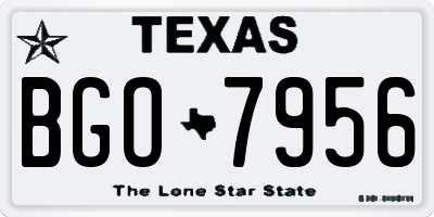 TX license plate BGO7956