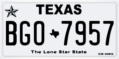 TX license plate BGO7957