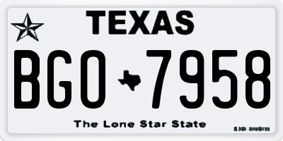 TX license plate BGO7958