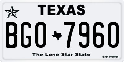 TX license plate BGO7960