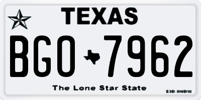TX license plate BGO7962