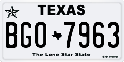 TX license plate BGO7963