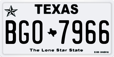TX license plate BGO7966