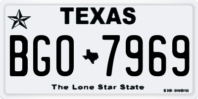 TX license plate BGO7969