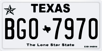 TX license plate BGO7970