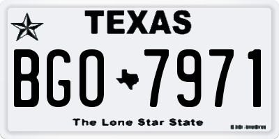TX license plate BGO7971