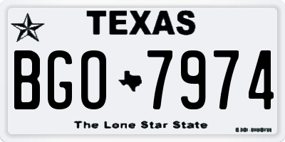TX license plate BGO7974