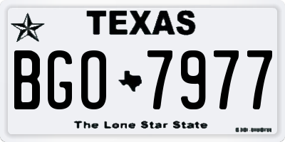 TX license plate BGO7977
