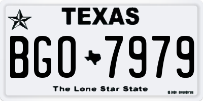 TX license plate BGO7979