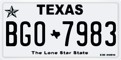 TX license plate BGO7983