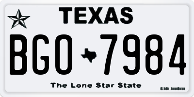 TX license plate BGO7984