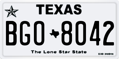 TX license plate BGO8042