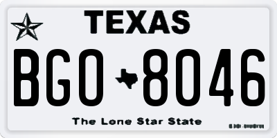 TX license plate BGO8046