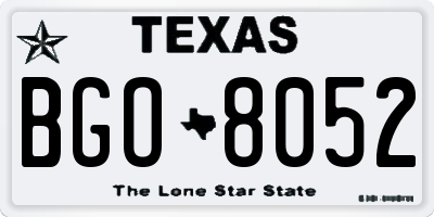 TX license plate BGO8052
