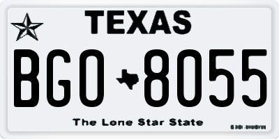 TX license plate BGO8055