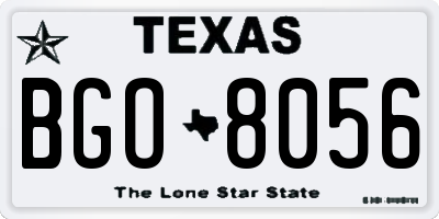 TX license plate BGO8056