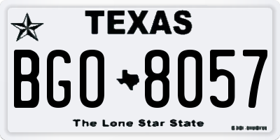 TX license plate BGO8057