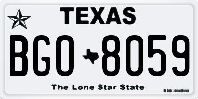 TX license plate BGO8059