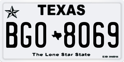 TX license plate BGO8069