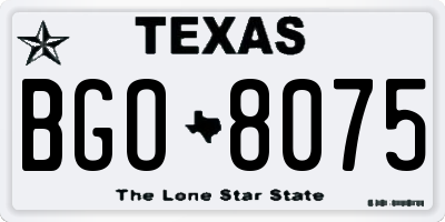 TX license plate BGO8075