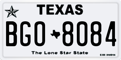 TX license plate BGO8084
