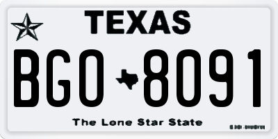 TX license plate BGO8091