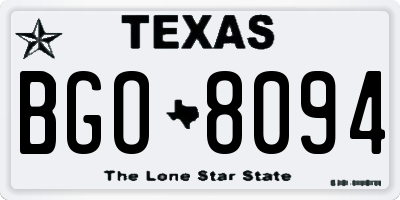 TX license plate BGO8094