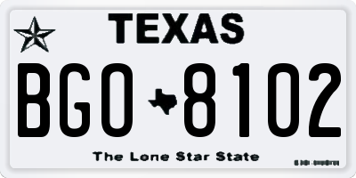 TX license plate BGO8102
