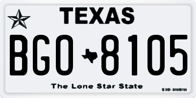 TX license plate BGO8105